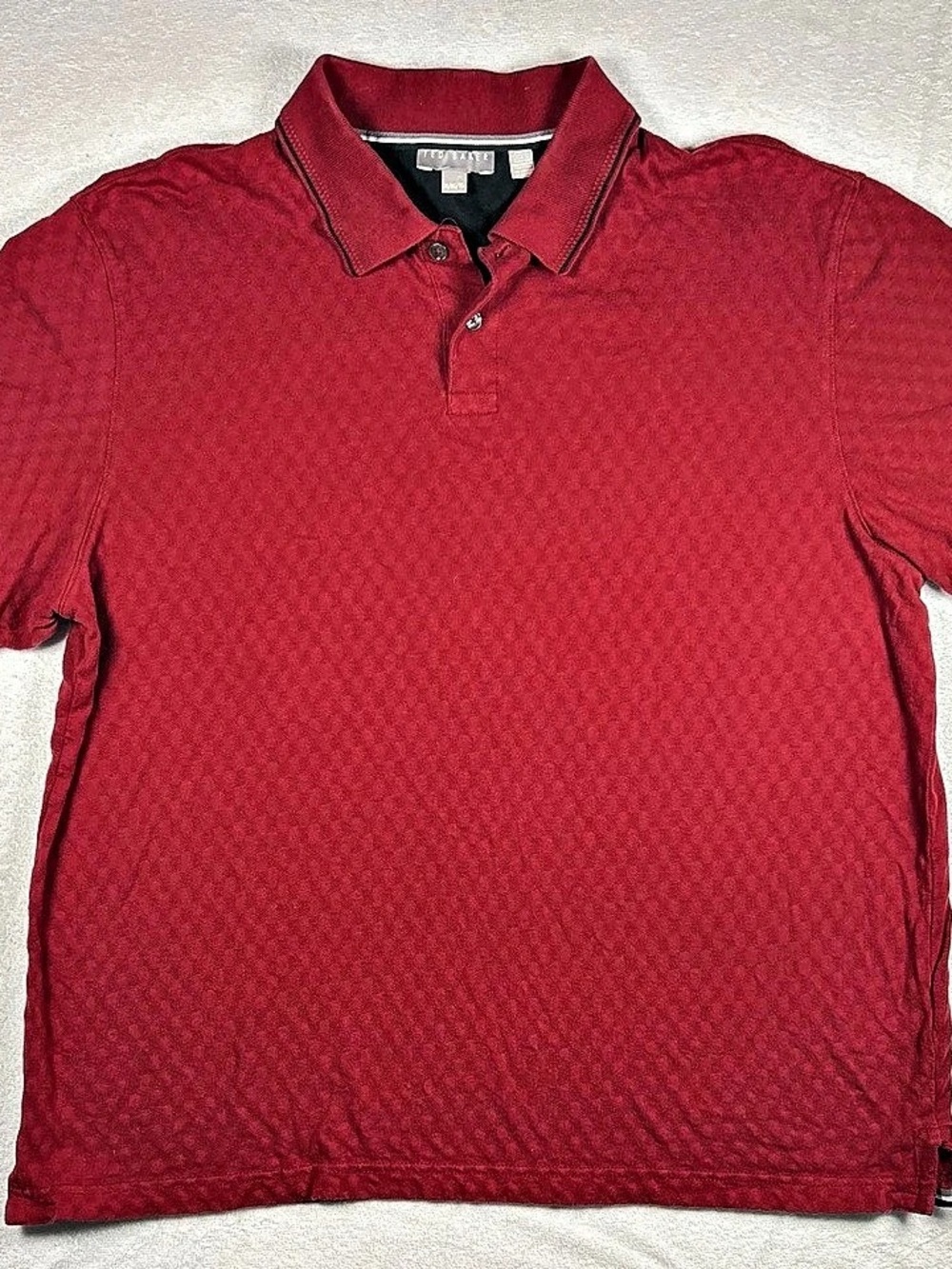 Ted Baker Textured Polo in Red XL
